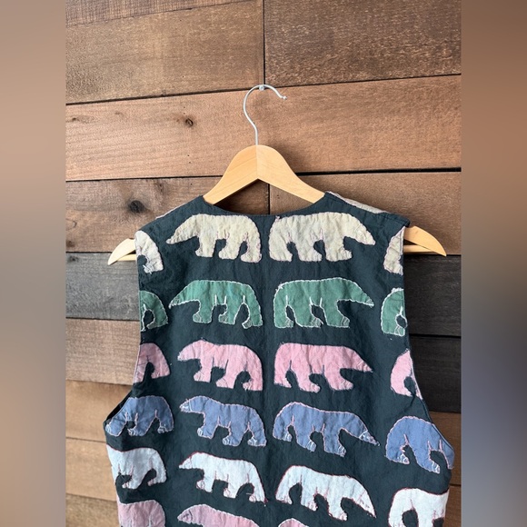 Vintage Quilted Bear Vest Soho Compagnie Medium Folk Layered Novelty Print - Picture 15 of 15